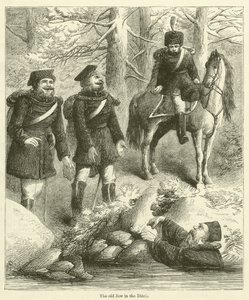 Le vieux Juif dans le fossé (gravure) - English School