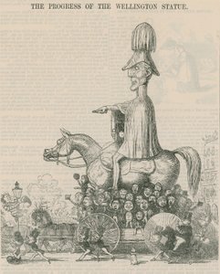 Le progrès de la statue de Wellington, caricature - English School