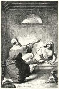 La résurrection de Dorcas (gravure) - English School