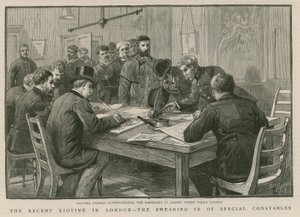 Les récentes émeutes à Londres : Assermentation des constables spéciaux - English School