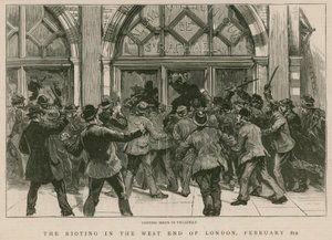 Les émeutes dans le West End de Londres, 8 février 1886 : Pillage des magasins à Piccadilly - English School