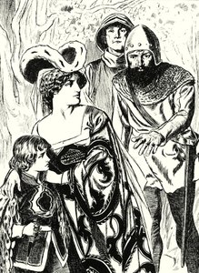 Les voleurs découvrent la reine Marguerite et le prince (litho) - English School