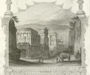 Le temple rupestre de Kailah, Ellora, Inde - English School