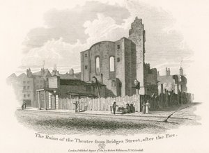 Les ruines du Royal Theatre, Drury Lane, depuis Bridges Street - English School