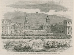 La scène à Greenwich lors du passage du Great Eastern - English School