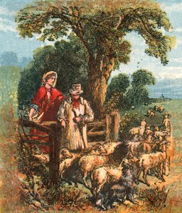 Le berger comptant ses moutons - English School