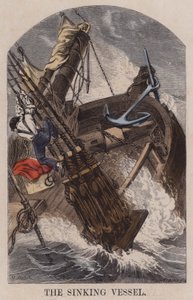 Le navire qui coule (gravure en couleur) - English School