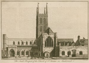 Vue sud de St Saviours, Southwark, Londres - English School