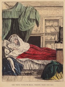 La tête de la petite femme, regardant de son lit - English School