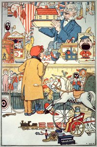 Le magasin de jouets, vers 1910 - English School