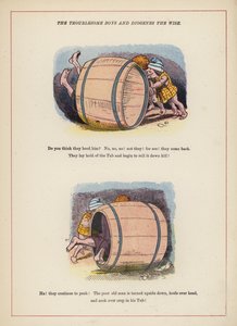 Les garçons turbulents et Diogène le Sage (lithographie en couleur) - English School