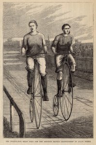 La course de vingt-cinq miles pour le championnat amateur de vélo à Lillie Bridge - English School