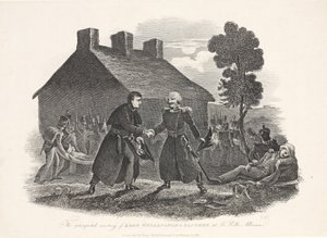 La rencontre inattendue de Lord Wellington et Blücher à La Belle Alliance, publié par T Kelly, 1811 - English School