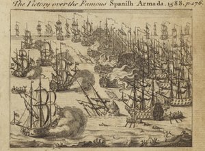La victoire sur la célèbre Armada Espagnole, 1588 - English School