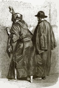 Le lieu de la muraille - Juifs priant au mur du temple de Salomon