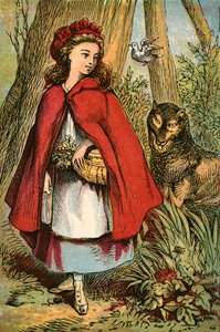 Le loup suit le Petit Chaperon Rouge