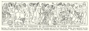 Le culte de Dionysos illustré dans la sculpture grecque (litho) - English School