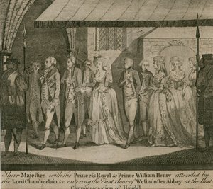 Leurs Majestés avec la princesse royale et le prince William Henry - English School