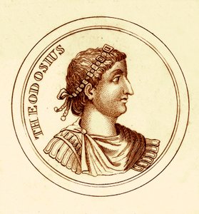 Théodose, illustration du Dictionnaire Historique Universel par George Crabb, publiée en 1825 - English School