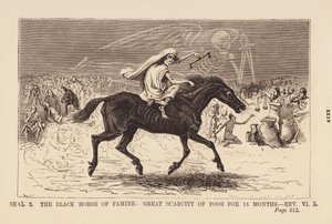 Troisième sceau, cheval noir de la famine (gravure)