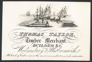 Thomas Taylor, marchand de bois, constructeur etc., carte de visite - English School