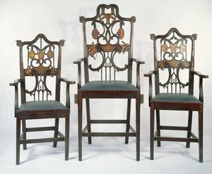 Trois chaises maçonniques géorgiennes, vers 1790