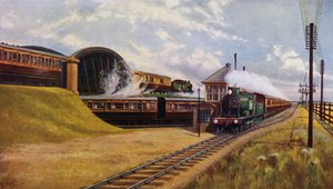 Trois trains express de la London and South Western Railway à Battledown Junction, Hampshire - English School