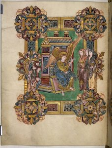 Les Trois Maries au Sépulcre, du Bénédictional de Saint Æthelwold, vers 963-984