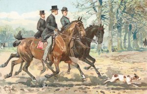Trois cavaliers à la campagne - English School