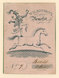 Billet pour le Théâtre de Drury Lane, Londres : Bénéfice de Wilkinson - English School