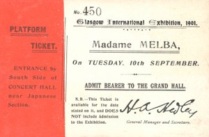 Billet pour entendre Nellie Melba à l