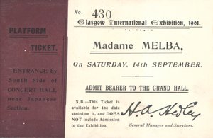 Billet pour entendre Nellie Melba à l