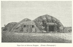Grotte du tigre à Saluvan Kuppan (gravure) - English School