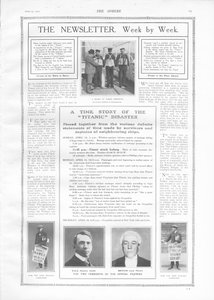 Chronologie des événements et articles sur le naufrage du Titanic, de The Sphere, 27 avril 1912 - English School