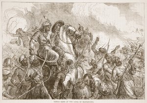 Tippoo Sahib aux lignes de Travancore, illustration de Cassell