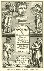 Page de titre des poèmes de Michael Drayton, 1637 - English School