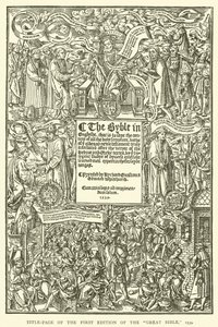 Page de titre de la première édition de la Grande Bible, 1539 - English School