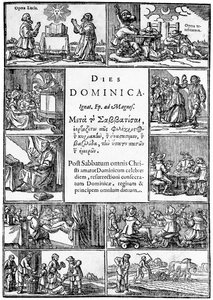 Page de titre du Dies Dominica de Thomas Young, 1639 - English School