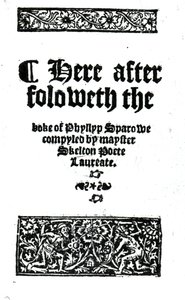 Page de titre pour Le Livre de Phyllyp Sparowe par John Skelton, publié c.1550 - English School