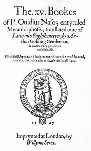 Page de titre du XV livre de P. Ovidius Naso, intitulé Métamorphoses