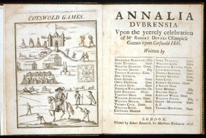 Page de titre pour Annalia Dubrensia : Upon the Yeerely celebration of Mr. Robert Dovers Olimpick Games upon Cotswold Hills, 1636 - English School