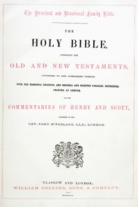 Page de titre de la Sainte Bible - English School