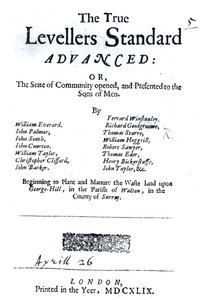 Page de titre de The True Levellers Standard, publié le 26 avril 1649 - English School