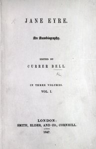 Page de titre de la première édition de Jane Eyre par Charlotte Brontë, 1847 - English School
