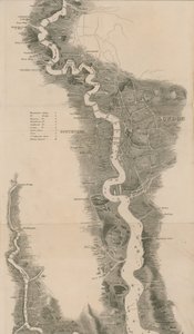Carte panoramique de la Tamise et de la Medway