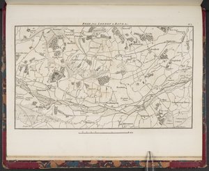 Carte topographique de la grande route de Londres à Bath et Bristol, avec le pays à trois miles de chaque côté - English School