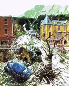 Torrent de terreur à Lynmouth, Devon, août 1952 - English School