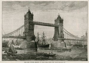 Pont de la Tour à marée haute, avec le pont-levis levé - English School