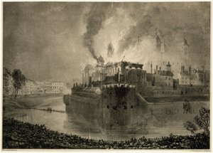Incendie de la tour de Londres, 1841 - English School