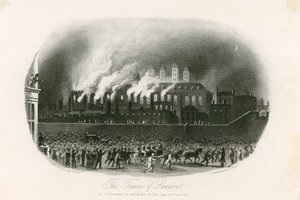 Incendie de la tour de Londres, 1841 - English School